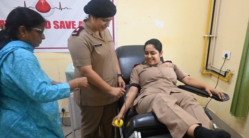 मिलिट्री हॉस्पिटल में GRMC के सहयोग से हुआ रक्तदान