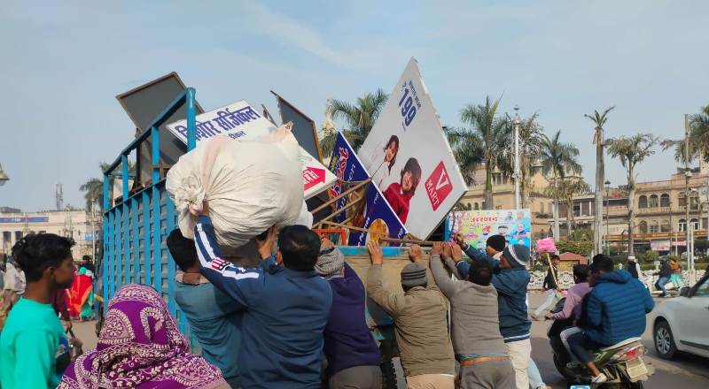 महाराज बाडा से हटाया अस्थाई अतिक्रमण, यातायात को बनाया सुगम