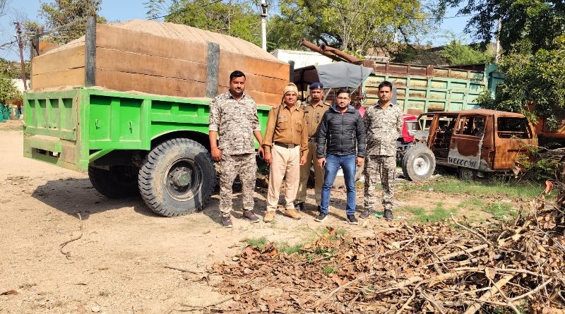 रेत का अवैध परिवहन करते 1 ट्रैक्टर ट्राली एवं बड़ागांव में 2 ट्रैक्टर ट्रॉली ज़ब्त