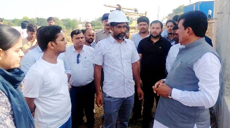 चंबल पेयजल प्रोजेक्ट में गुणवत्ता के साथ तेजी लाने पर जोर, सांसद भारत सिंह  ने स्थल निरीक्षण कर निर्माण कार्यों  का जायजा लिया