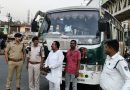 यातायात पुलिस चलाकर बसों के खिलाफ की गई कार्यवाही