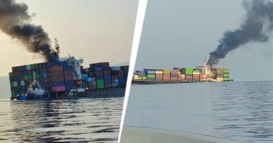 मालवाहक जहाज होर्मुज में बारूदी टनल से टकराया, 2500 कंटेनर एक साथ समुद्र में डूबे
