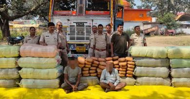 पुलिस की अवैध मादक पदार्थ -शहडोल में ट्रक से 735 किलो से अधिक गांजा जब्त, 2आरोपी गिरफ्तार