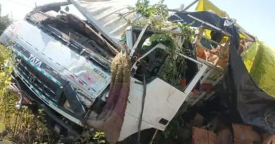 एनएच-46 पर मिनी ट्रक पलटने से हेल्पर की मौत